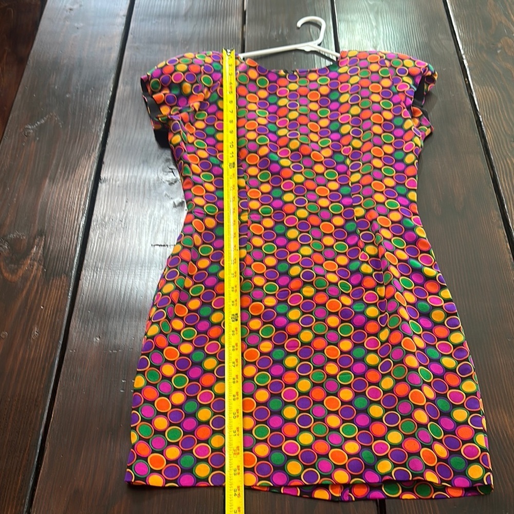 Harold's Vintage Colorful Polka Dot Mini Dress - Picture 7 of 13